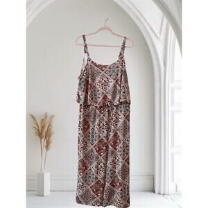Multi-color k floral wide leg jumpsuit-Large